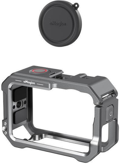 Dji Osmo Action 6 Amagisn Metal Protective Cage Quick Release Silicone Lens Cap Black