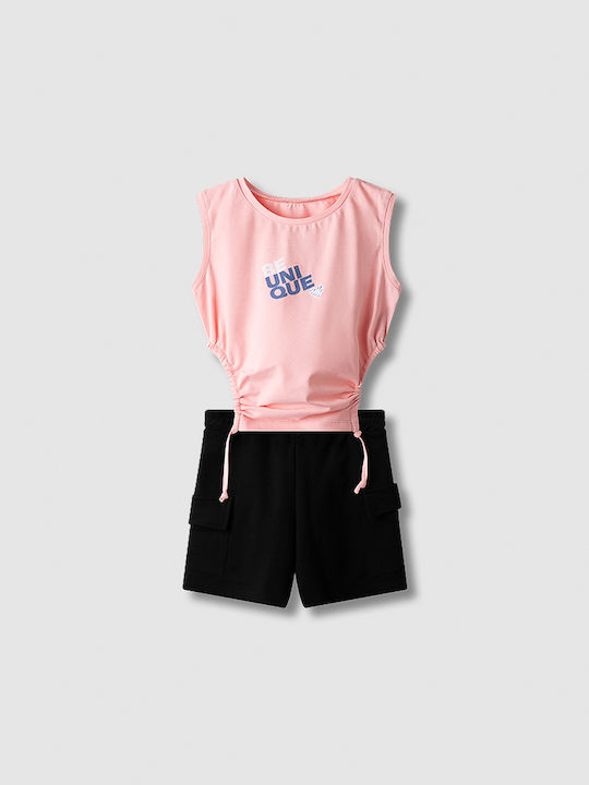 Nek Kids Wear Kinderbekleidungssets mit Sommer Shorts 2 Stück Rosa Nek