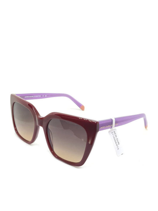 Benetton Women Sunglasses with Burgundy Frame and Brown Lens BE5112 504