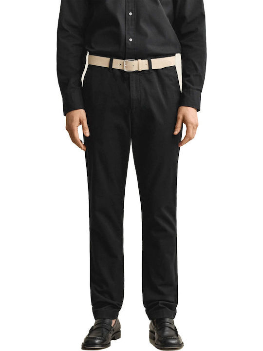 Gant Chino Trousers Elastic in Slim Fit Black