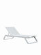 Aluminum Deckchair Marimar with Textilene Fabric White 218x67x31cm