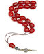 Roloi Komboloi Worry Beads with 19 Beads Made of Resin Length 27cm Red
