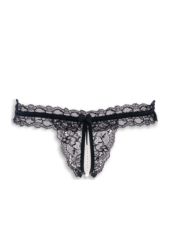 Women's String With Black Lace