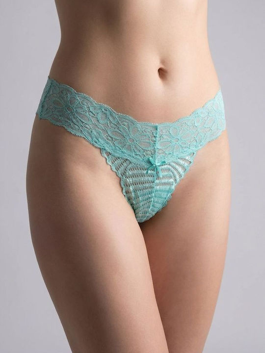 Milena by Paris Women's String with Lace Turquo...