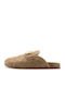 Suede Mules με Ψηλό Τακούνι σε Καφέ Χρώμα