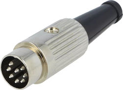 Connector Βύσμα Din Aρσενικό 8 Pin 270° Μεταλλικό