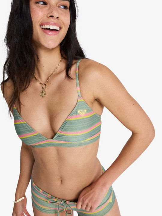 Top Bikini Triunghi Cu Burete Verde