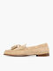 Leather Women's Loafers In Beige Colour