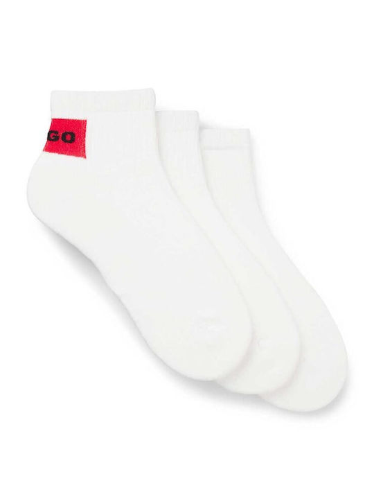 Hugo Rib Label Cc" Ανδρικές Κάλτσες Λευκές 3Pack