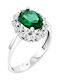 Xrisokosmima Women's Ring with Zircon in 9K White Gold