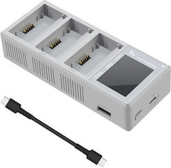 Φορτιστής Lcd Yx 100w 3 Θέσεων Dji Mini 5 Pro 4 3 Σταθμό Γρήγορης Φόρτισης Έγχρωμης Οθόνης Γκρι