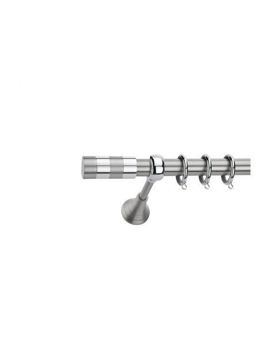Best Bară Metalică Pentru Perdele B024 Dublă cu Șină Φ20mm 160cm Argintie
