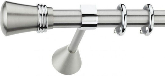 Best Метална Корнизна Щанга B016 Двойна с Релса Ф20mm 160см Сребриста