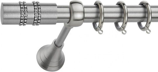 Best Μεταλλικό Κουρτινόξυλο B004 Μονό Φ20mm 240εκ. Ασημί