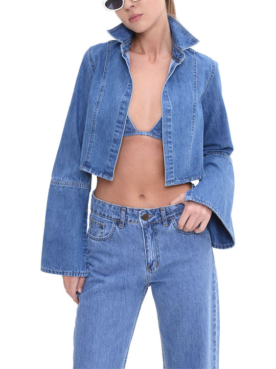 Sac & Co Jachetă Dama Jean Crop Albastră Sac & Co Jachetă Dama Jean Crop Albastră