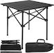 Gardlov Steel Table for Camping Folding 54x50.5x49.5cm Black