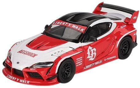 Model Mașină Toyota GR Supra LB-Works Roșu Alb 2025 Scara 1:64 Mini GT MGT01103-L