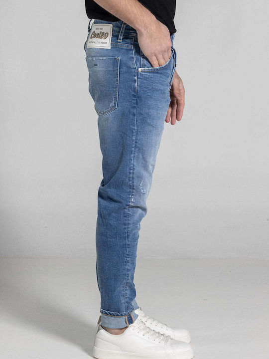 Pantalon Jeans Bărbătesc cu Croială Regular Albastru