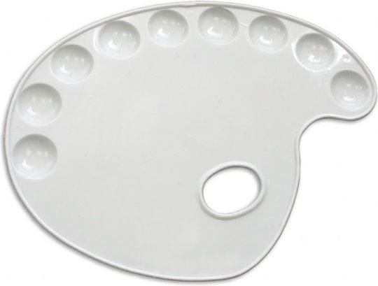 Oval Paint Palette 9 Spots 27x20.5cm