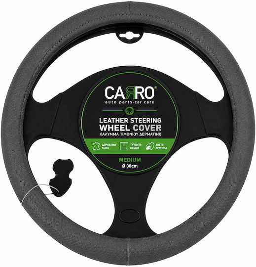 Carro Car Steering Wheel Cover with 38cm Diameter Leather Gray