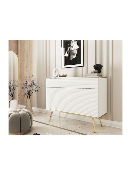 Oro Wooden Sideboard with Drawers White 107x39x...