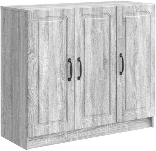 Bufet din Lemn și Metal cu Sertare Gri 89x34.5x77cm