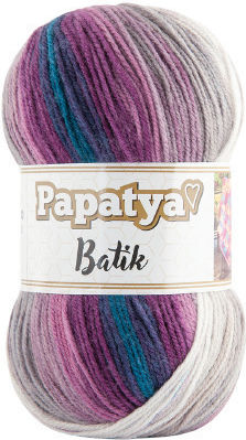 Kamgarn Papatya Batik Knitting Yarn Col554-31 Gray-Purple-Teal Multicolored Acrylic 100g 360m