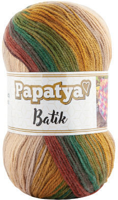 Kamgarn Papatya Batik Strickgarn Col554-35 Kermidi-Grün-Mustard Mehrfarbig Acrilyc 100gr 360m