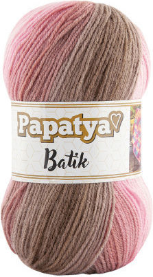 Kamgarn Papatya Batik Strickgarn Col554-25 Sanftes Braun-Rosa Mehrfarbig Acrilyc 100g 360m