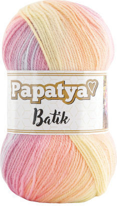 Kamgarn Papatya Batik Knitting Yarn Col554-14 Pastel Yellow-Pink Multicolor Acrylic 100g 360m