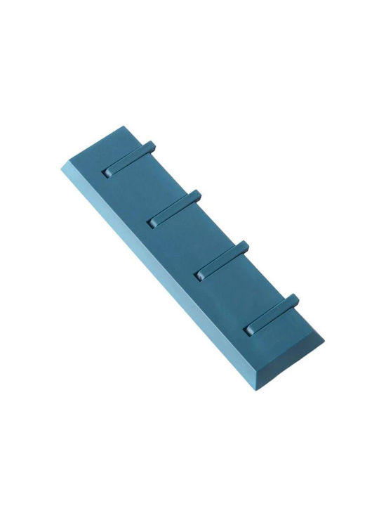 Стенна Закачалка Порти 4 Места Синя 21x5.5cm