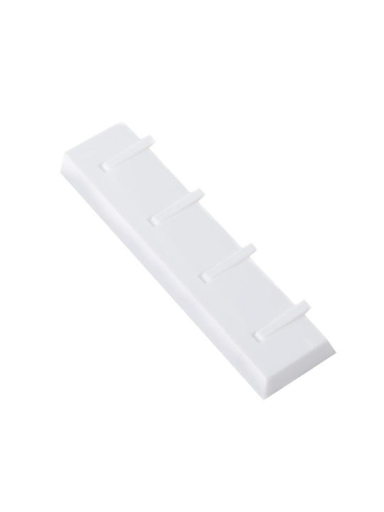 Стенна Закачалка Порти 4 Места Бяла 21x5.5cm