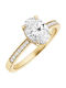 Xrisokosmima Single Stone Ring From 9K Gold With Zircon