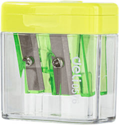 Doppelte Trommel Transparent Anspitzer Deli Comiko Pastell Gelbe Doppelte Trommel Transparent Anspitzer Deli Comiko Pastell Gelbe