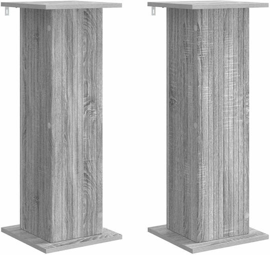 vidaXL Ανθοστήλες Ξύλινες Γκρι 30.5x30x80.5εκ. 2τμχ