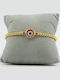 Women's Macrame Bracelet with Eye Design Made of Brass 13cm