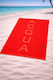 Aqua Cotton Red Beach Towel 150x75cm