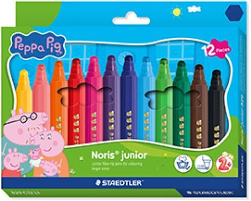 Peppa Pig Μπεζ Μαρκαδόροι Ζωγραφικής Σετ 12τμχ