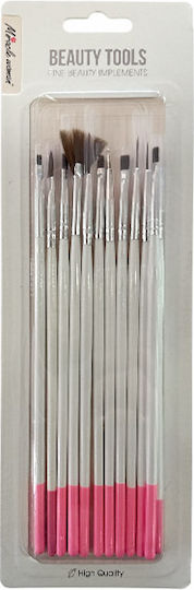 Beauty Salon Nail Brushes Set 12 Pcs