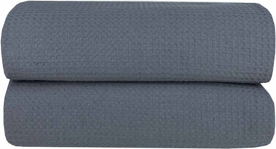 Pique Oversized Waffle Blanket 230x245 Dark Gray