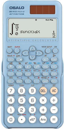 Osalo Os-991es Plus Ii Scientific Calculator 417 Functions Solar Power Large Screen Desktop Blue Calculator