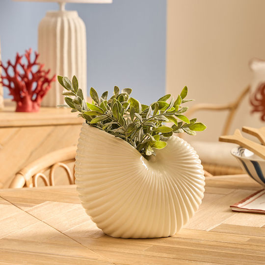 Decorative Ceramic Vase Oceania White 18.5x14xH22cm