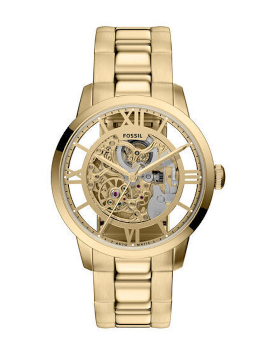 Fossil Townsman Мъжки Часовник 44mm Автоматичен с Златиста Стоманена Гривна