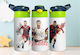 Kids Water Bottle Thermos Football Stainless Steel with Straw White 360ml Personalized