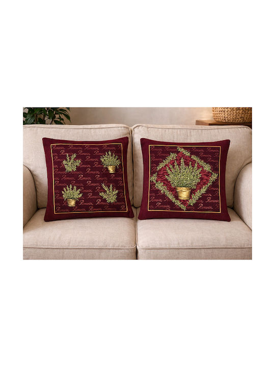 Față De Pernă Bordo 50x50cm Romarin 01