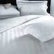 Σεντόνι Μονό Superb Line Stripe 2cm Satin Tc300 Cotton Blanc De Blanc 160x290 1τεμ