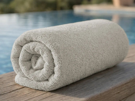 Cotton Hotel Pool Towel 200x80cm Beige Weight 450gsm