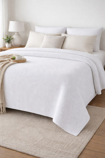 Olia Home Hotel Blanket Double Pique White 220x255cm