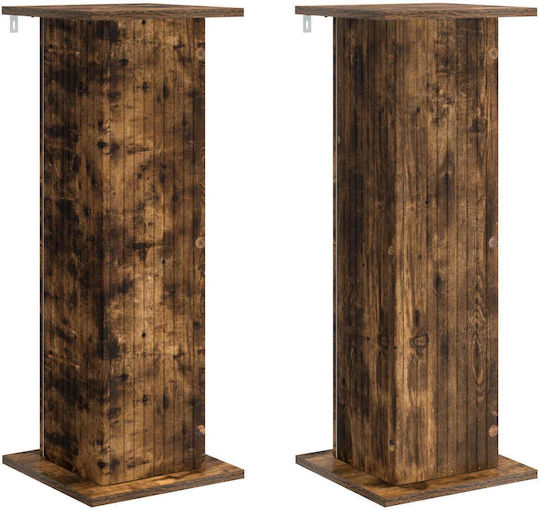 Vidaxl Plant Stand 2 Pcs Smoked Oak Wood 30.5 x 30 x 80.5 cm