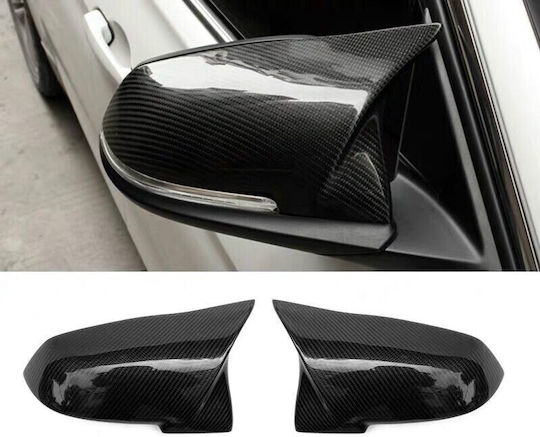 Καπάκια Καθρεφτών Bmw 1 2 3 4 X1 I3 F20 F21 F22 F23 F30 F32 F33 F36 X1 F87 E84 X1 M2 M4 Look Γυαλιστερό Carbon 2 Τεμάχια